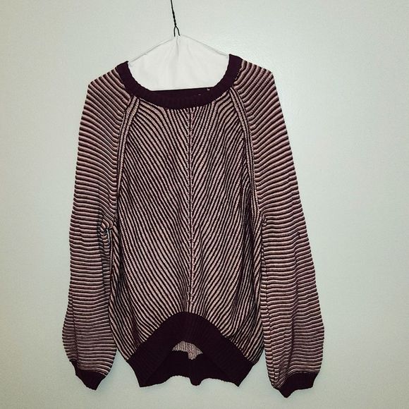 Kikit Sweaters - Kikit size L plum & white sweater